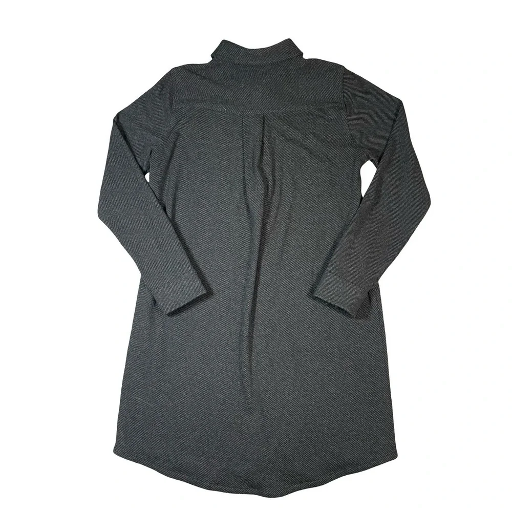 Faherty Shirt Dress Womens M Gray Legend Sweater Long Sleeve Button Front Knit - Picture 2 of 9